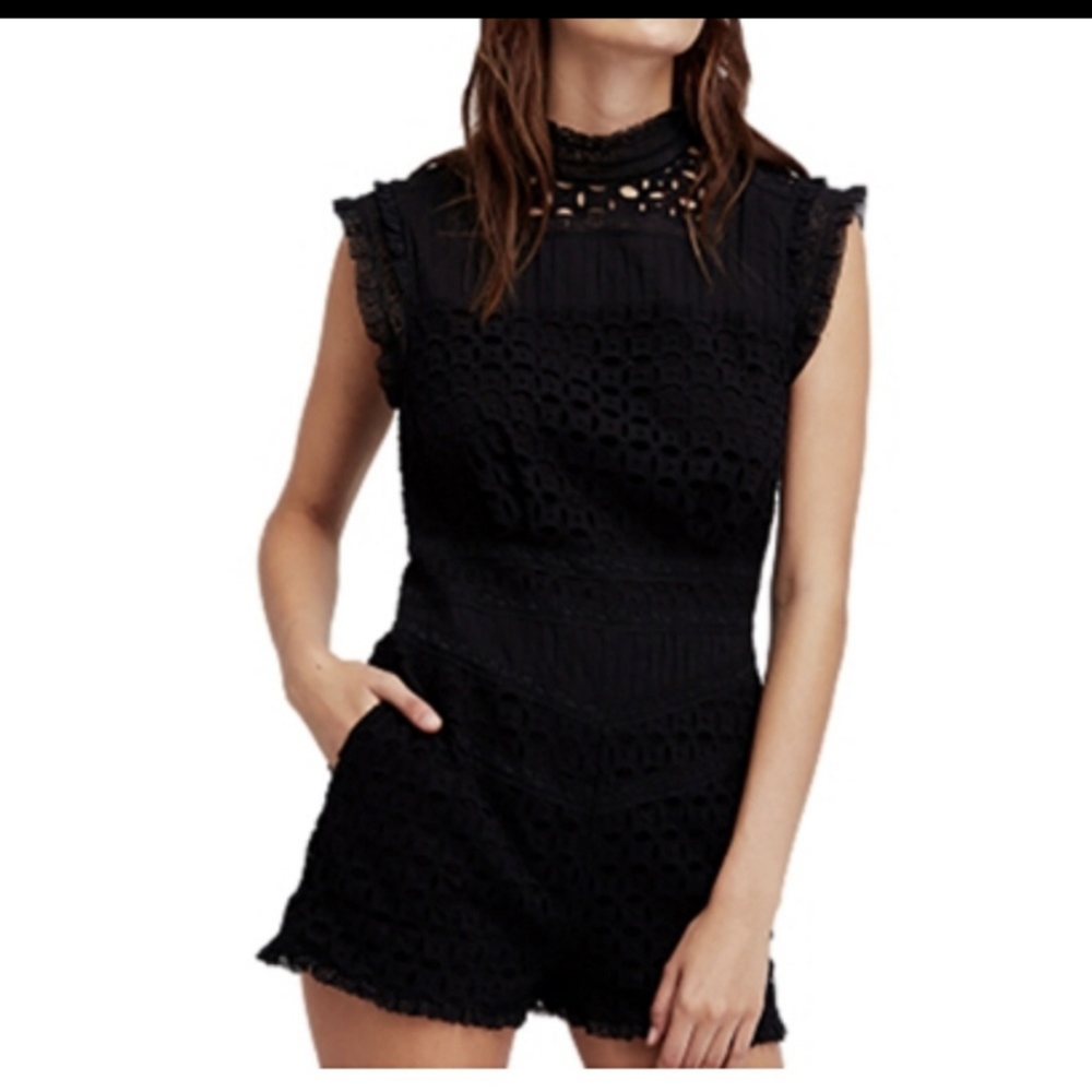 Free People Victoria Crochet Lace Romper